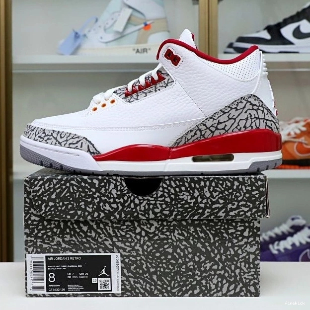 Jordan Air Retro Cardinal 3 Red(CT8532-126）  0728